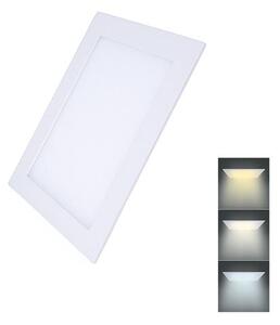 Solight LED vstavaný panel 12W, 900lm, CCT 3000K/4000K/6000K, štvorec [WD141]