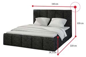 Čalúnená posteľ HEDVIKA, 140x200 cm, soft 17
