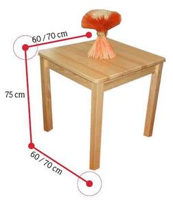 Drevený stôl WOOD 1, štvorcový, 70x70 cm, dub