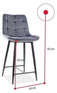 Barová stolička CHIP H-2 Velvet, 45x92x37, bluvel 14