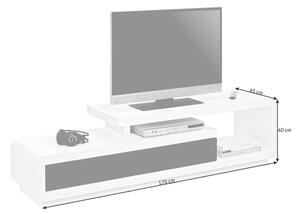 NÍZKA KOMODA, čierna, biela, 170/40/45 cm Xora - TV nábytok