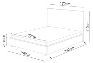 Čalúnená posteľ NASTY 4 II + rošt, sofia 14, 160x200