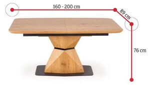 Rozkladací jedálenský stôl AMOND, 160-200x76x89, dub zlatý