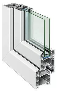 German Pivničné okno / ľavá orientácia / 80 x 60 cm / PVC / biela