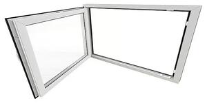 German Pivničné okno / ľavá orientácia / 80 x 60 cm / PVC / biela