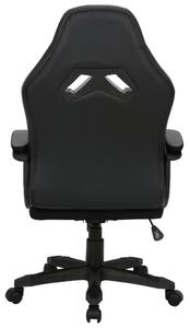 HERNÁ STOLIČKA, kožený vzhľad, mikrovlákno, sivá, čierna, biela Xora - Kancelárske stoličky