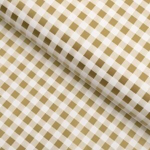 PVC obrus Zlato-biele kocky PV-117 - metráž š. 140 cm