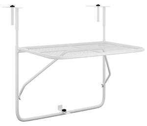 Balkónový stôl biely 60x40 cm oceľ