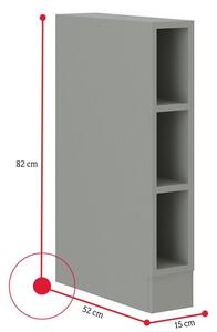 Kuchynský regál dolný úzky GRISS 15 D OTW BB, 15x82x52, sivá
