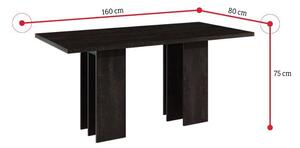 Jedálenský stôl MARLEN, 160x75x80, K353 charcoal flow