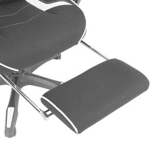 HERNÁ STOLIČKA, kožený vzhľad, mikrovlákno, netkaná textília, čierna, biela Novel - Kancelárske stoličky