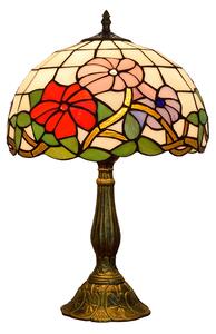 Tiffany stolná lampa Flowers 111 - Huizhou Oufu Lighting v.48xš.30, sklo/kov,40W (Flowers classic)