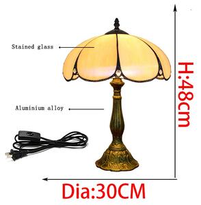 Tiffany stolná lampa Empir 121 - Huizhou Oufu Lighting v.48xš.30,sklo/kov,40W (Empir)