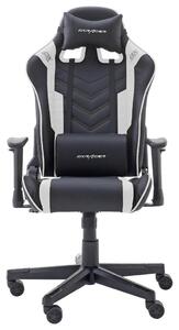 HERNÁ STOLIČKA, kožený vzhľad, čierna, biela Dxracer - Kancelárske stoličky