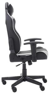 HERNÁ STOLIČKA, kožený vzhľad, čierna, biela Dxracer - Kancelárske stoličky