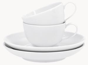 Ručne vyrobené porcelánové šálky na espresso's podšálkami Urbino, 2 ks