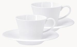 Ručne vyrobené porcelánové šálky na espresso's podšálkami Berlin, 4 ks