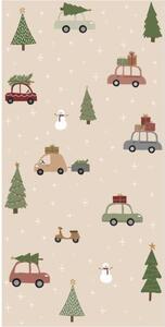 IB Laursen Servírovacie obrúsky CARS AND CHRISTMAS TREES 40x40 cm, 16 ks