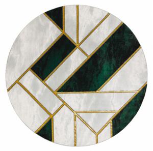 Koberec EMERALD exkluzívny 1015 kruh - glamour, marmur, geometrický zelený/zlatý
