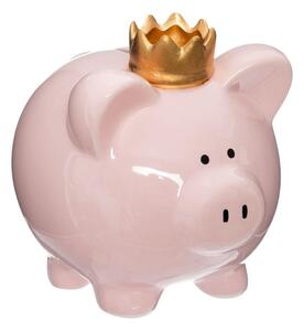 Keramická pokladnička Pink Queen Pig 14,5x16x14,5 cm