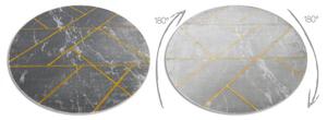 Koberec EMERALD exkluzívny 1012 kruh - glamour, marmur, geometrický sivý/zlatý
