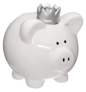 Keramická pokladnička White Queen Pig 14,5x16x14,5 cm