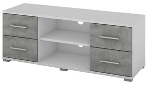 TV stolík Oskar TV, biely/beton, šírka 120 cm