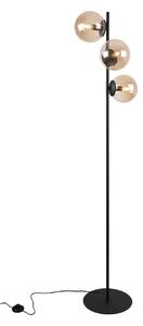 Stojacia lampa Paris, 3x medové sklenené tienidlo, B