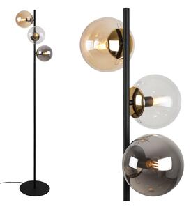 Stojacia lampa Paris, 3x sklenené tienidlo (mix 3 farieb), B/G
