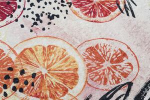 Koberec/ behúň protišmykový ANDRE 1270 Pomaranče, do kuchyne - ružový