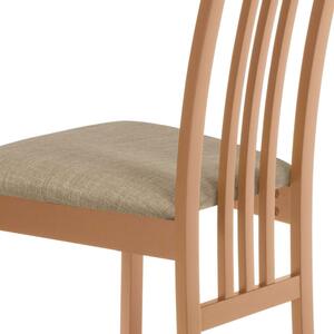 Drevená jedálenská stolička vo farbe buk čalúnená látkou (a-2482 buk)