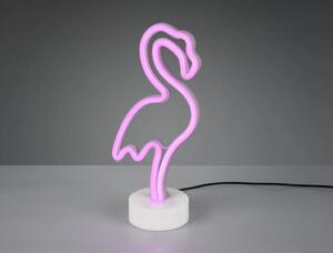 Stolná LED lampa Plameniak, biela