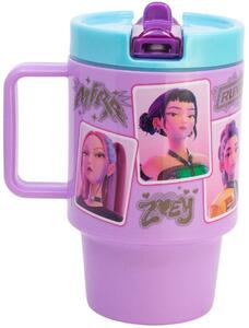 Plastový hrnček s viečkom a náustkom KPop Demon Hunters - HUNTR/X - 530 ml