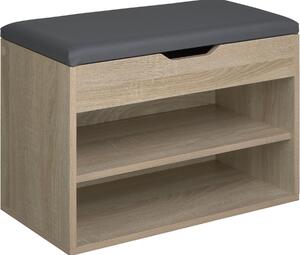 Lavica na topánky Jasmina s podsedákom 60x30x43, 5cm - Svetlé drevo, dub Sonoma