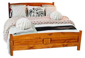Vyvýšená posteľ JOANA + sendvičový matrac BOHEMIA + rošt ZADARMO, 160 x 200 cm, jelša-lak