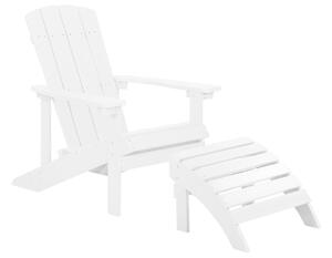 Záhradná stolička s podnožkou Adack (biela). Vlastná spoľahlivá doprava až k Vám domov. 1035781