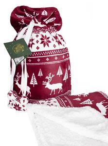 FARO Vianočná deka baránková 127x152 cm - Vínová
