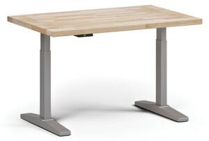 Výškovo nastaviteľný pracovný stôl ULIX do dielne, elektrický, 1200 x 800 x 690-1340 mm, sivá podnož