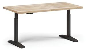 Výškovo nastaviteľný pracovný stôl do dielne, elektrický, 1500 x 800 x 690-1340 mm, čierna podnož
