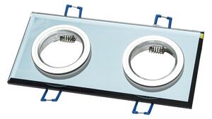 Podhľadové svietidlo Glass Square II, 1x sklenené/strieborné kovové tienidlo, s