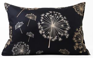 Saténová obliečka na vankúš 50 x 70 cm - Púpavy čierna
