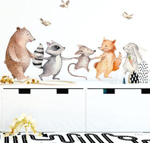 Detská nálepka na stenu Forest team - zvierací priatelia Rozmery: 120 x 45 cm