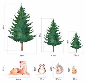 Detská nálepka na stenu Forest team - zvieratká a stromy