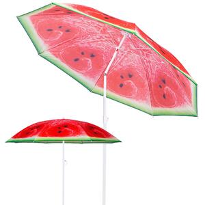 Slnečník Plážový slnečník Priemer 160 cm Záhradný slnečník Melón Funkcia naklápania Skladací vrátane ochranného krytu Nastaviteľná výška Ochrana pred slnkom