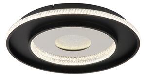 GLOBO 48041D MARSH stropné svietidlo D525mm LED 30W 3737/1362lm 2700-6500K čierna, krištáľový efekt, časovač, diaľkový ovládač