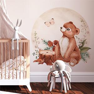 Detská nálepka na stenu Zvieratká z malebného lesa - medvedík Rozmery: 98 x 96 cm