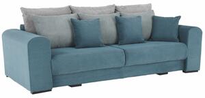 Rozkladacia pohovka s úložným priestorom Gilen Big Sofa - modrá / mentolová / svetlosivá