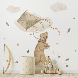 Detská nálepka na stenu Magical animals - medvedík so šarkanom