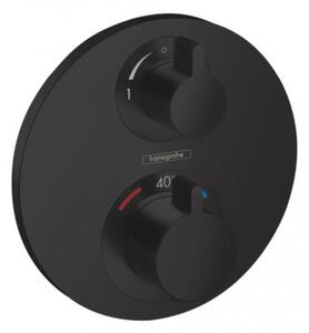 Hansgrohe Ecostat S, termostatická batéria pod omietku na 2 spotrebiče, čierna matná, 15758670