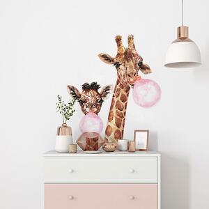 Detská nálepka na stenu Giraffes - žirafy so žuvačkou Rozmery: L
